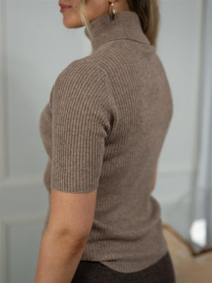 Davida Turtleneck Rib T-Shirt Mink