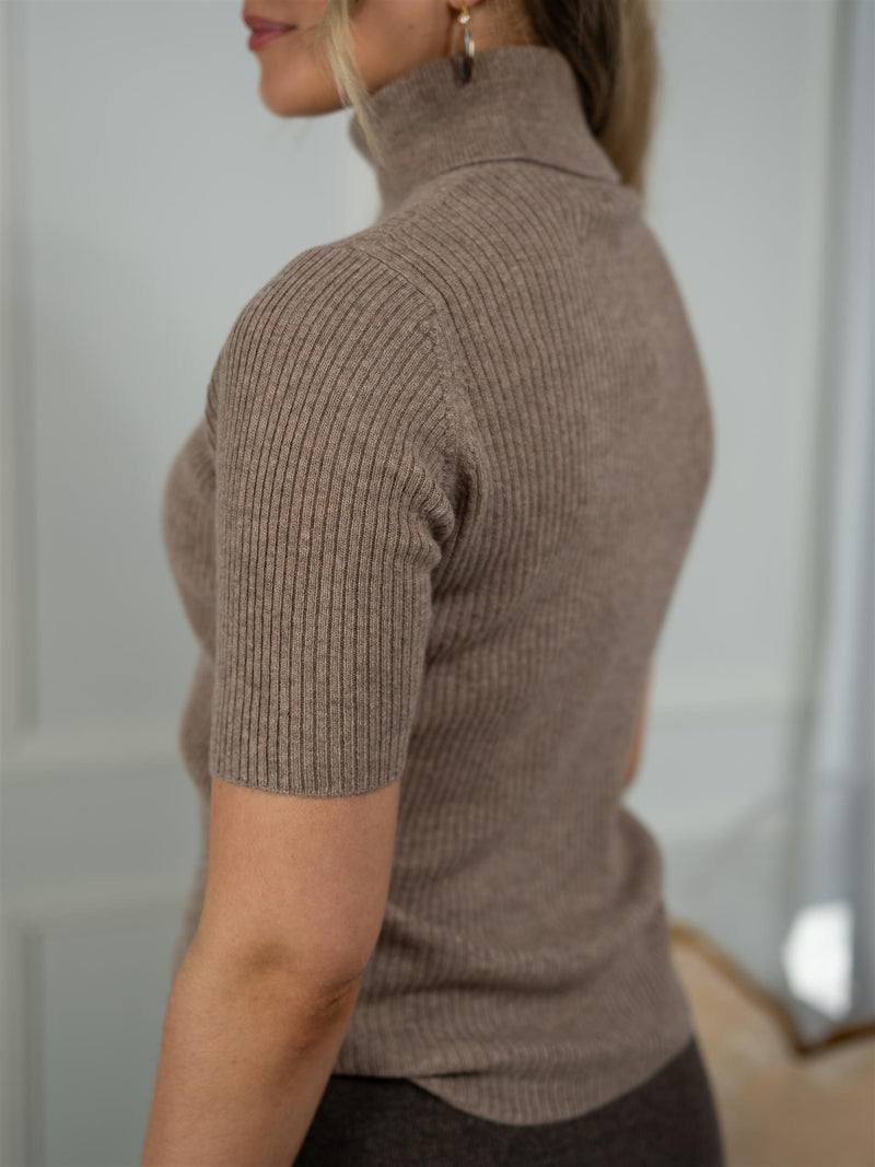 Davida Turtleneck Rib T-Shirt Mink