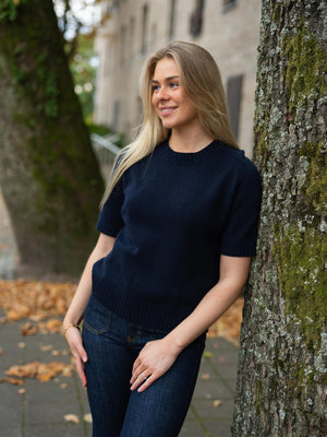 Natura Cashmere Bea T-Shirt Navy