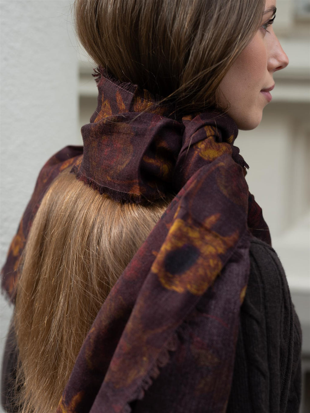 Beck Söndergaard Magna Flower Siw Scarf Chocolate Brown