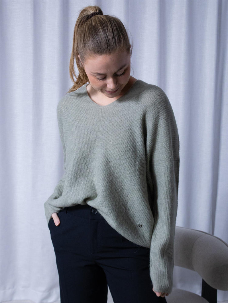 Mos Mosh Thora V-Neck Knit Shadow