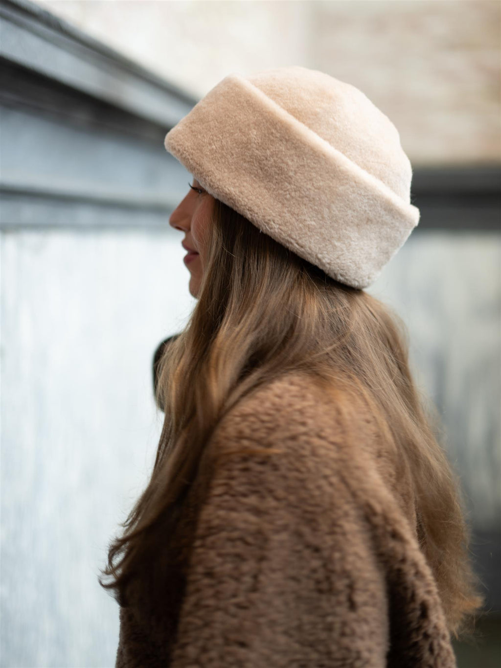 Christian Aks Adira Lamb Fur Hat Beige