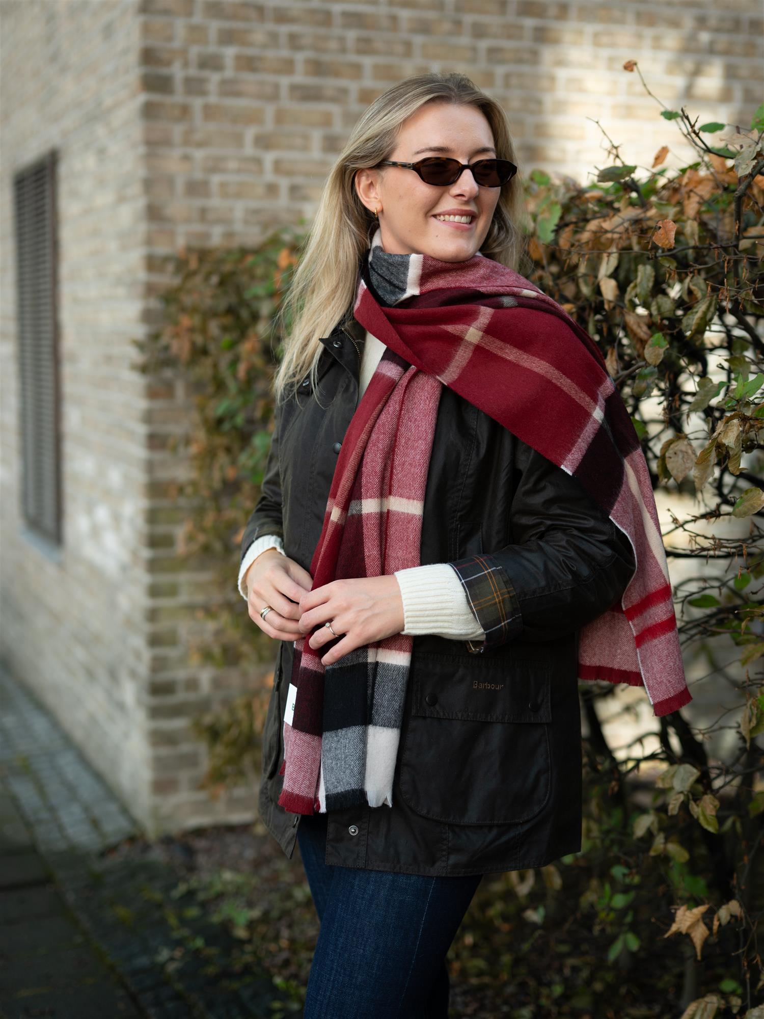Rosefield Scarf Ruby Stripe