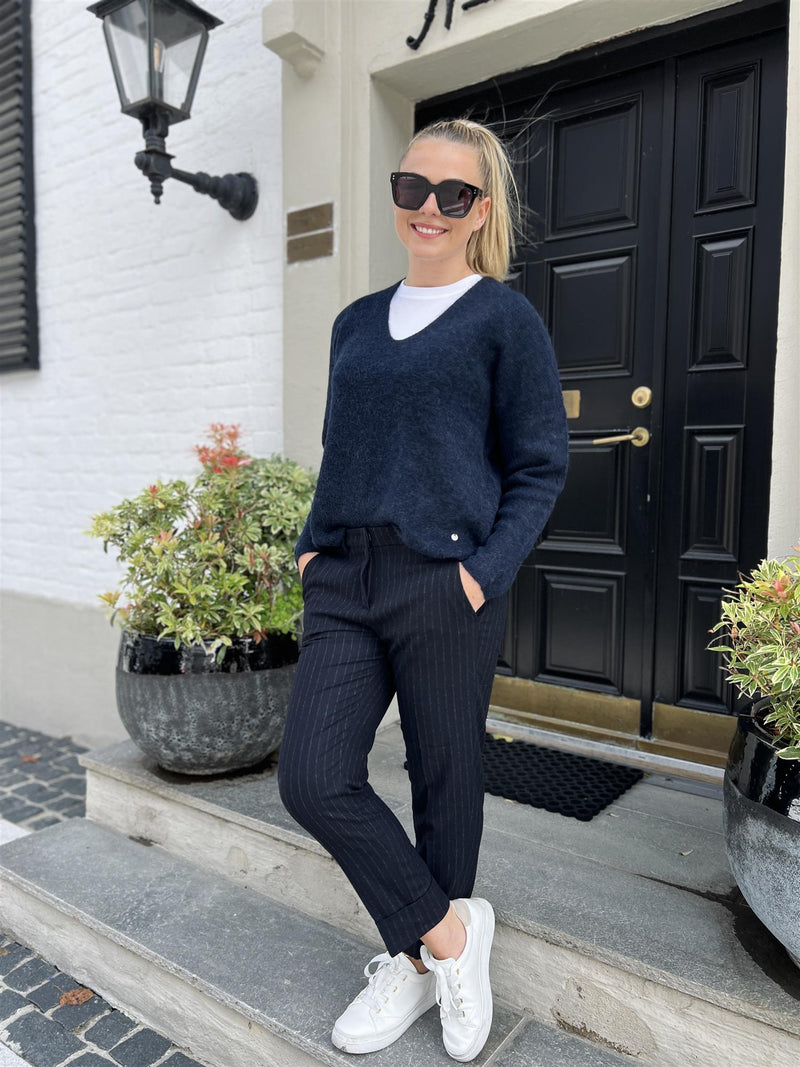 Mos Mosh Thora V-Neck Salute Navy