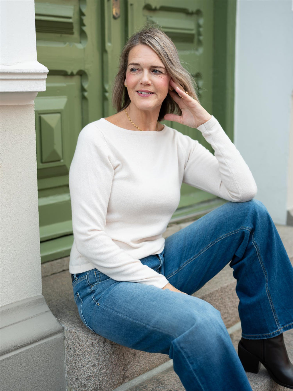 Stenströms Kiana Boatneck Knit Offwhite