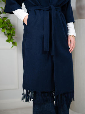 Christian Aks Ruby Lambswool Coat Navy