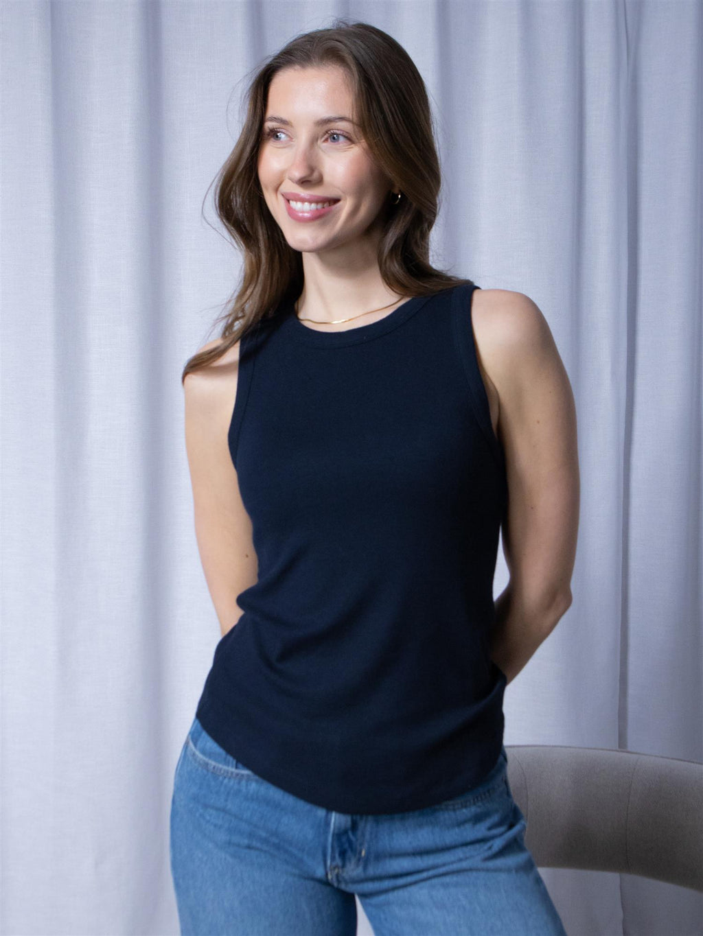 Ella&il Lea Rib Singlet Navy