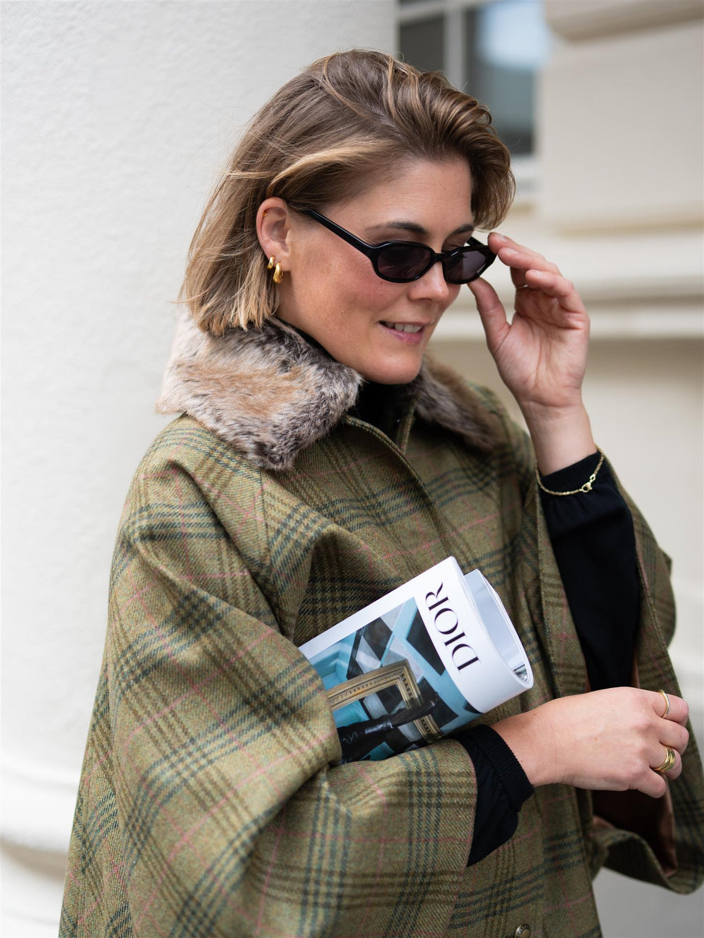 Barbour Flax Lily Wool Cape Dark Moss