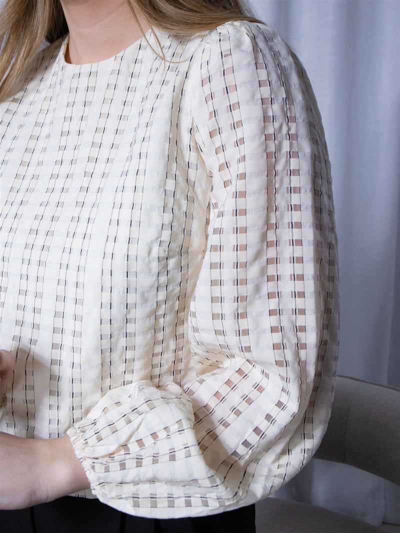 Camilla Pihl Rina Blouse Cream Check