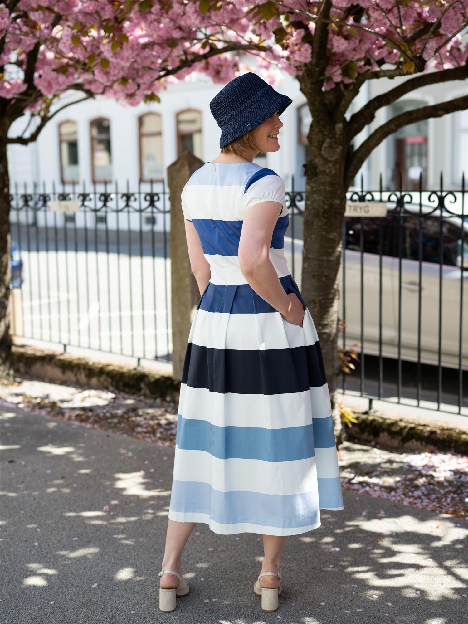 Stenströms Lovisa Dress Cap Sleeve Blue Stripe