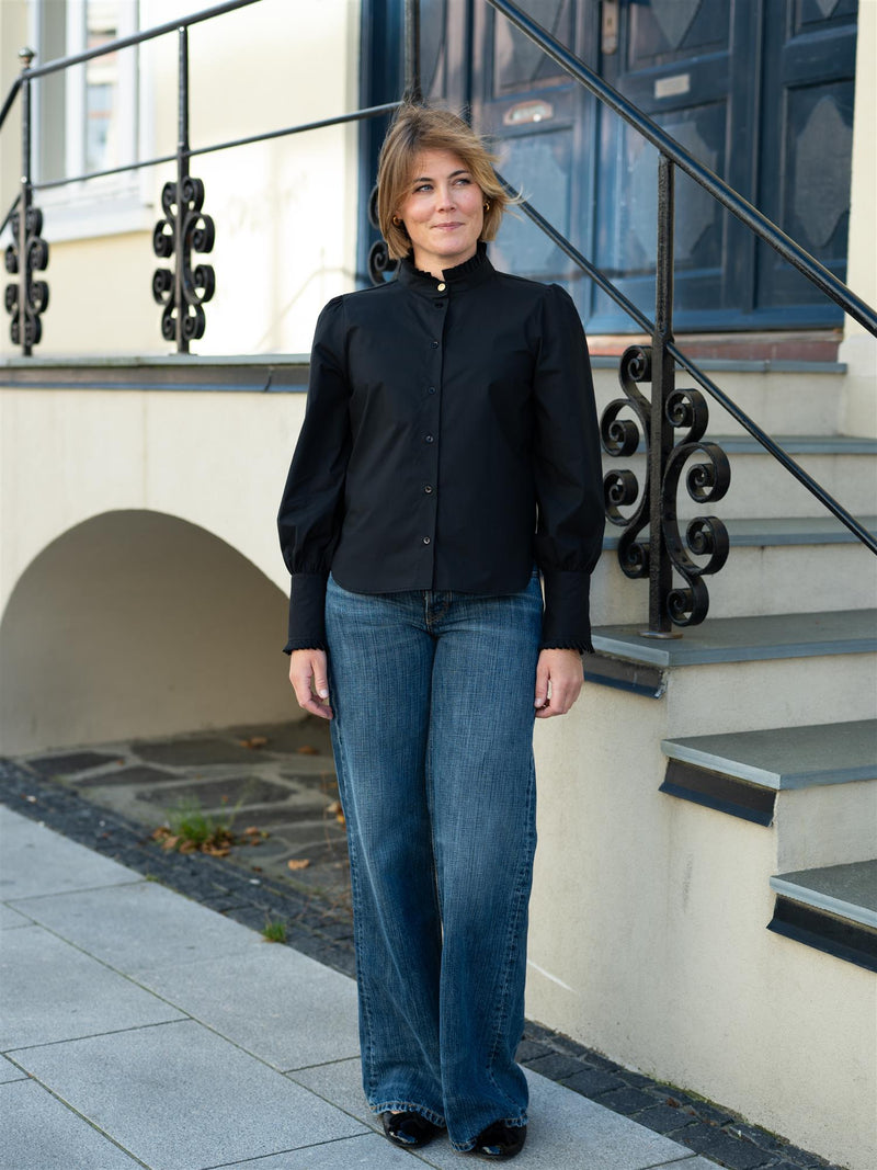 Busnel Maira Plisse Blouse Black
