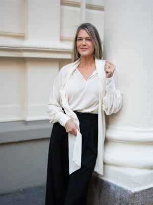 Ella&il Lill Velour Top White