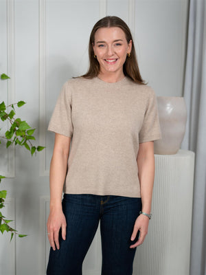Dear Dharma Linea Tee Beige Melange