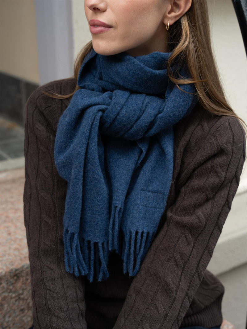 Lexington Recycled Wool Blend Scarf Blue Melange