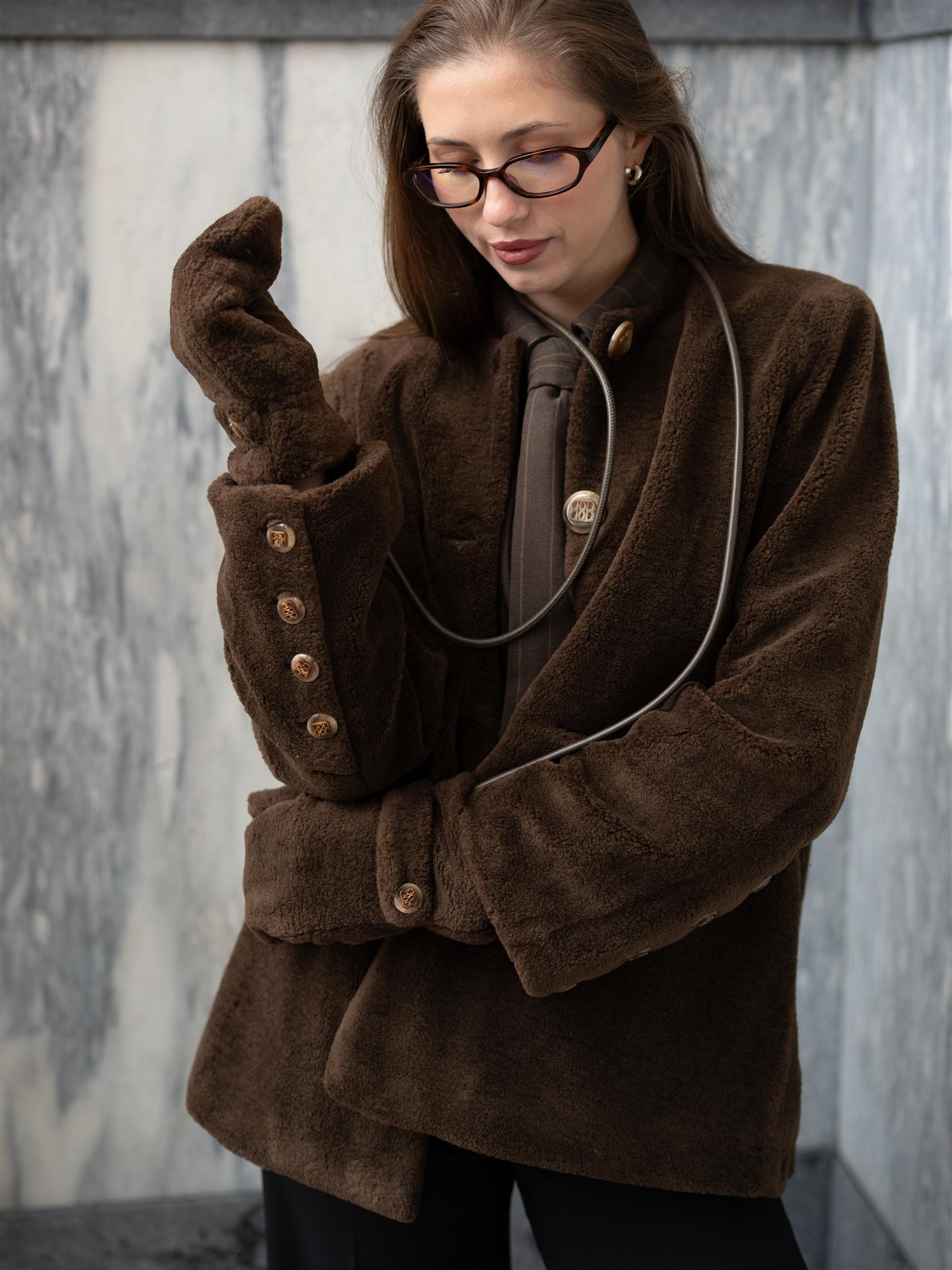 Helena Shearling Jacket Brown