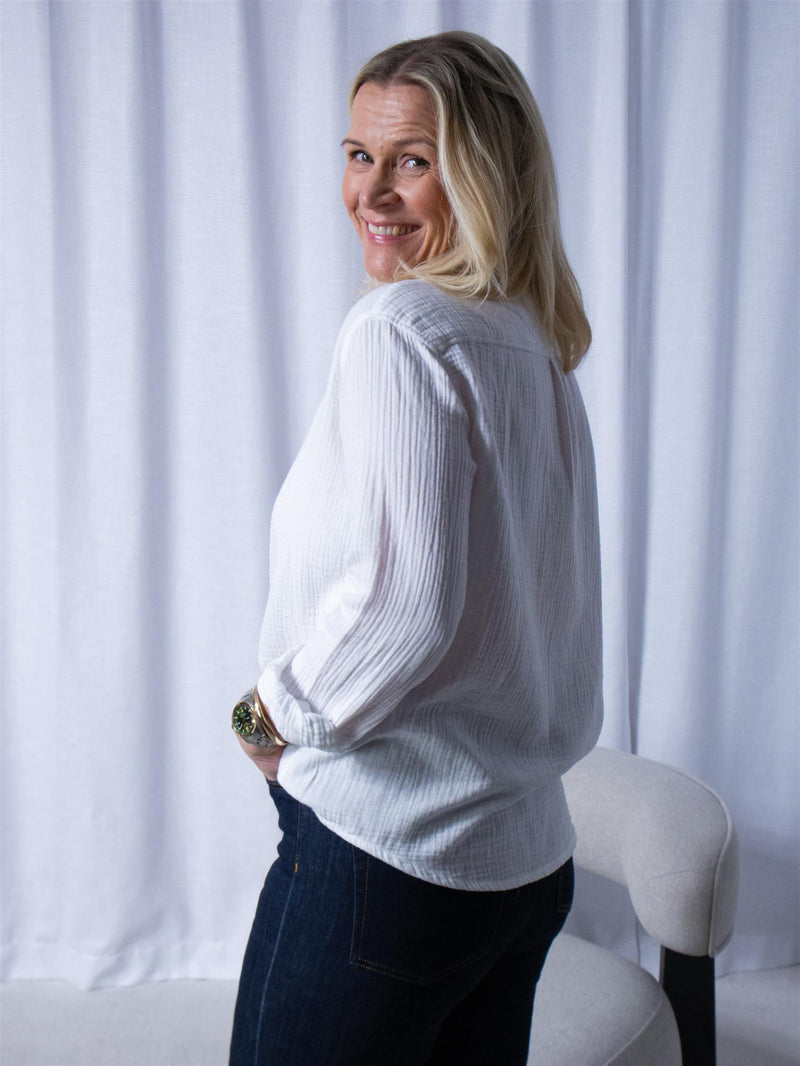 Denim Studio Rosalie Double Gaze De Coton Blanc