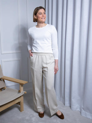 Gant Rel Linen Blend Pull On Pants Putty