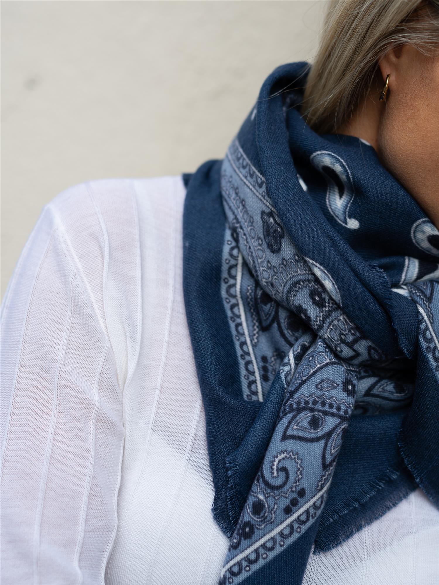 Paisley Scarf Blå