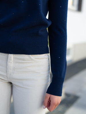 Fabienne Chapot Lidi Rhinestone Pullover After Midnight Blue