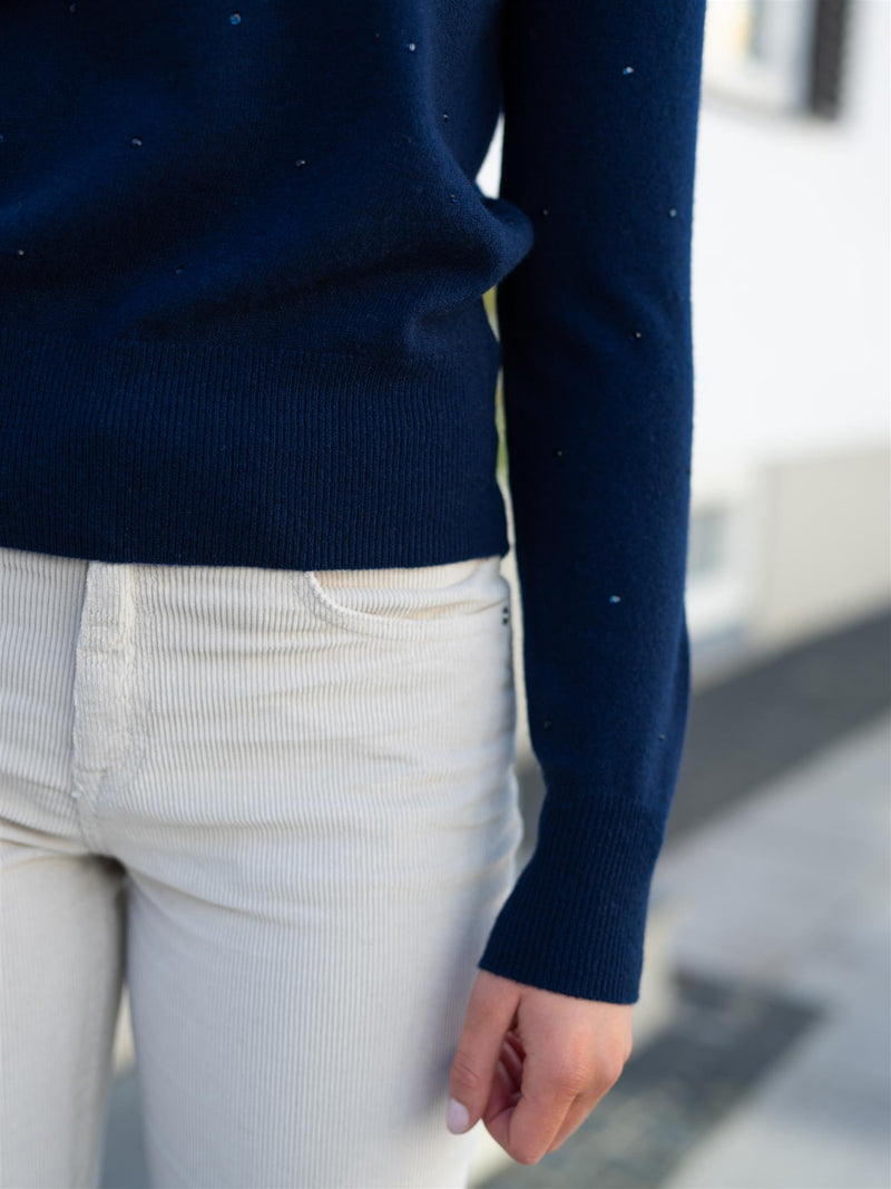 Fabienne Chapot Lidi Rhinestone Pullover After Midnight Blue
