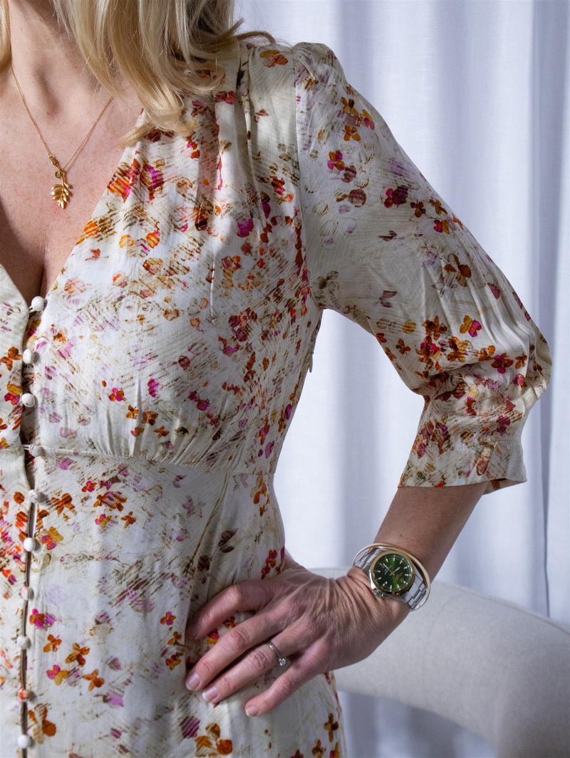 Riccovero Sorrento Dress Cream Orange Sunset