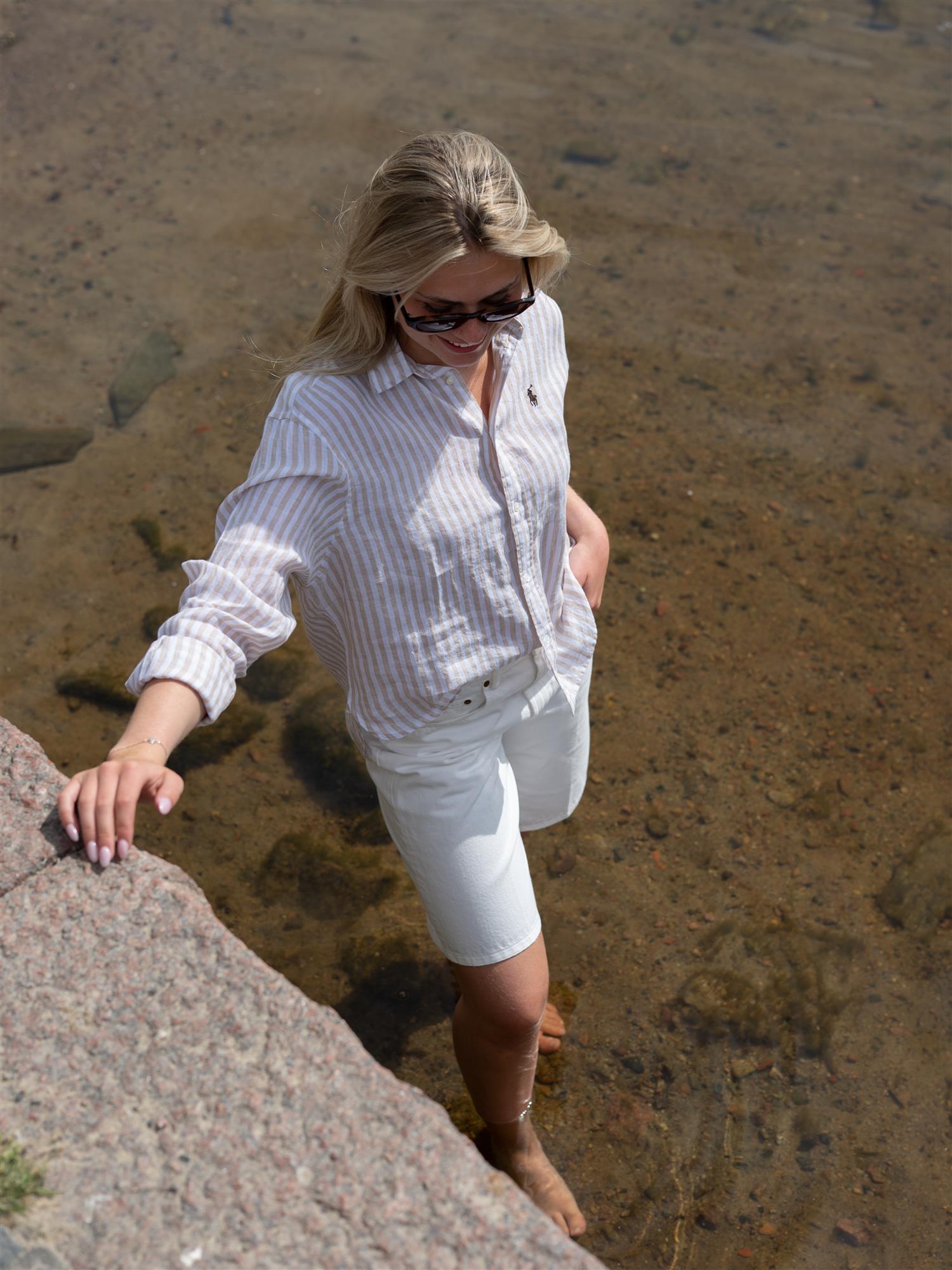 N Wd Crp St-Long Sleeve-Button Front Shirt