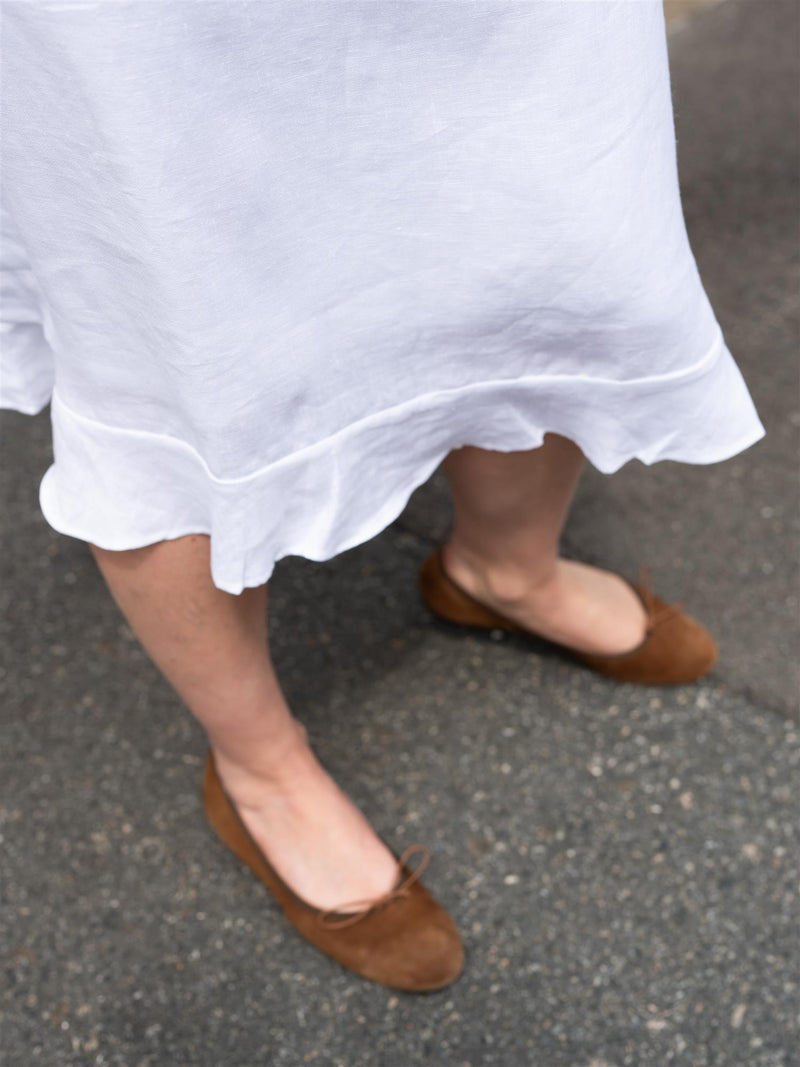 Ella&il Franca Linen Skirt White