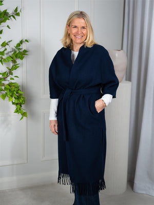 Christian Aks Ruby Lambswool Coat Navy
