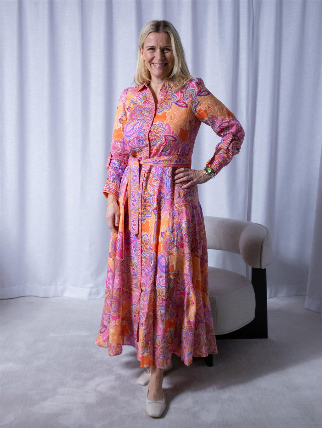 Hale Bob Clementine Long Dress Pink