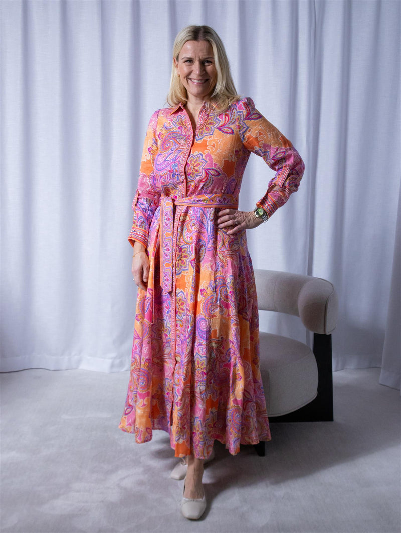 Hale Bob Clementine Long Dress Pink