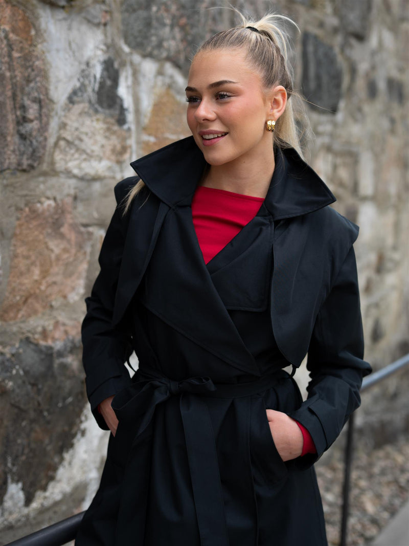 BRGN Regndråpe Trench Coat New Black
