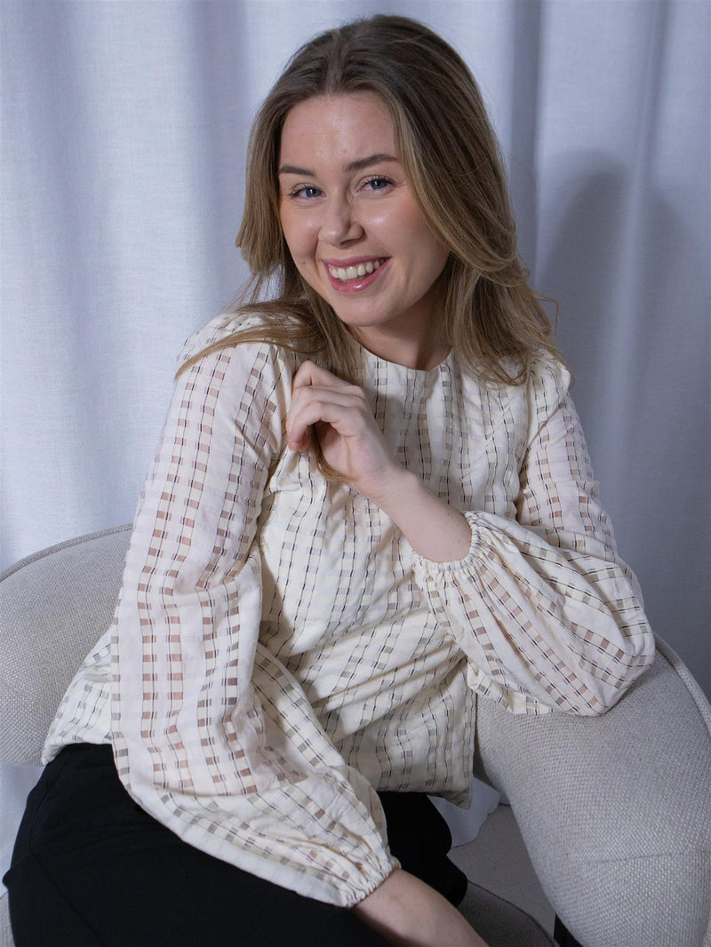 Camilla Pihl Rina Blouse Cream Check