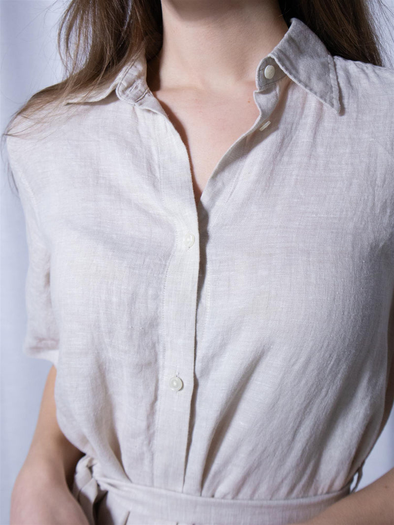 Gant Reg Linen SS Shirt Dress Dry Sand