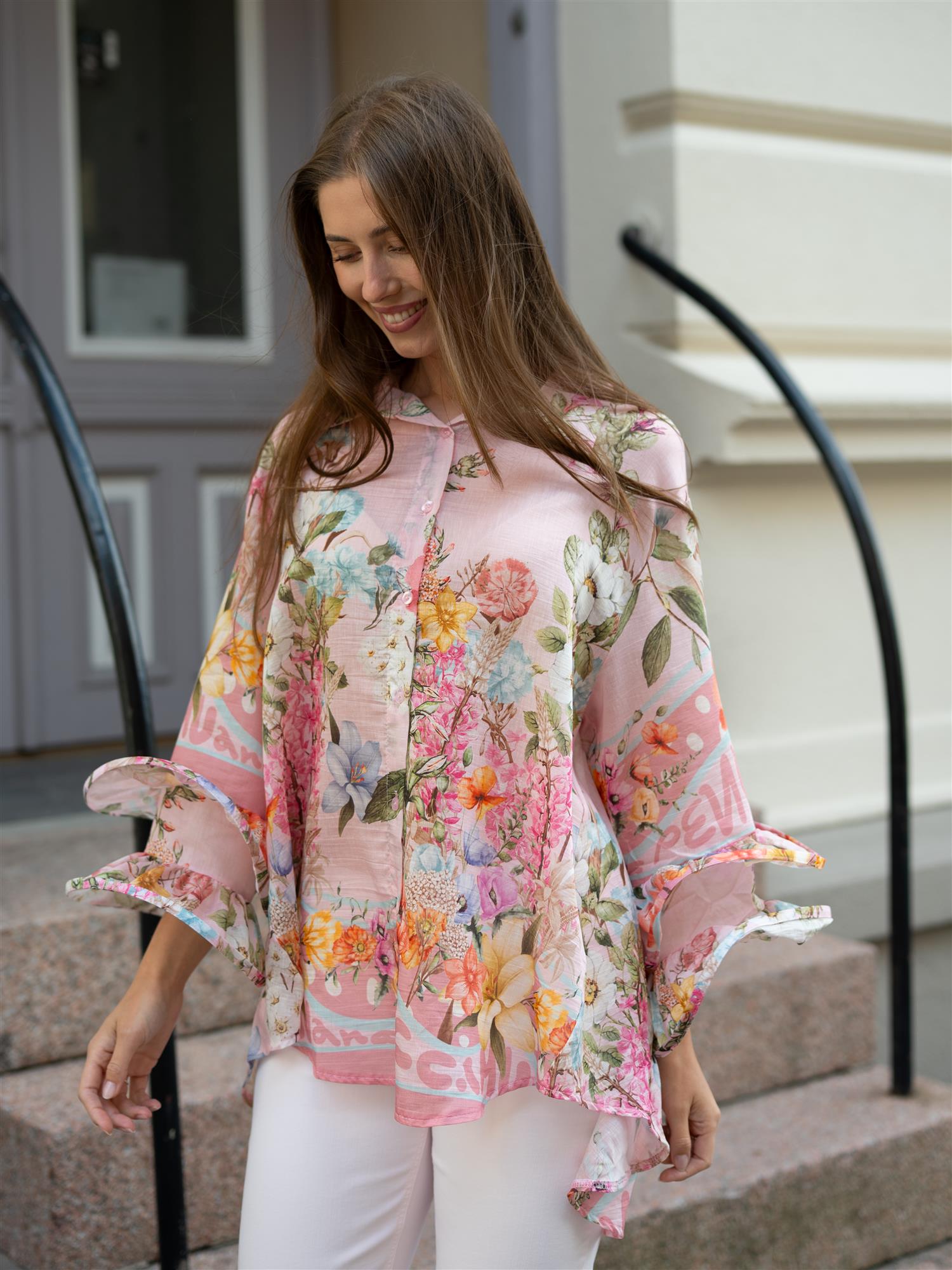 From Paris With Love Bluse med Volanger Rosa