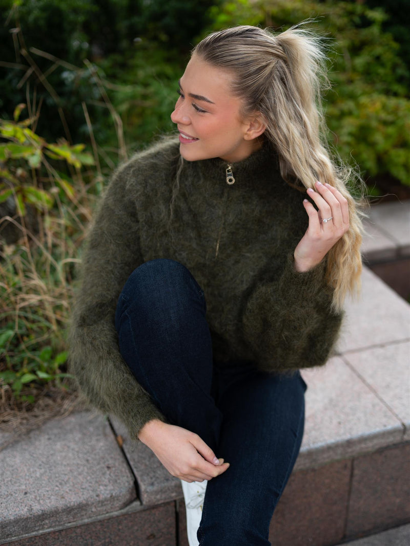 Ella&il Li Chunky Sweater Moss Green