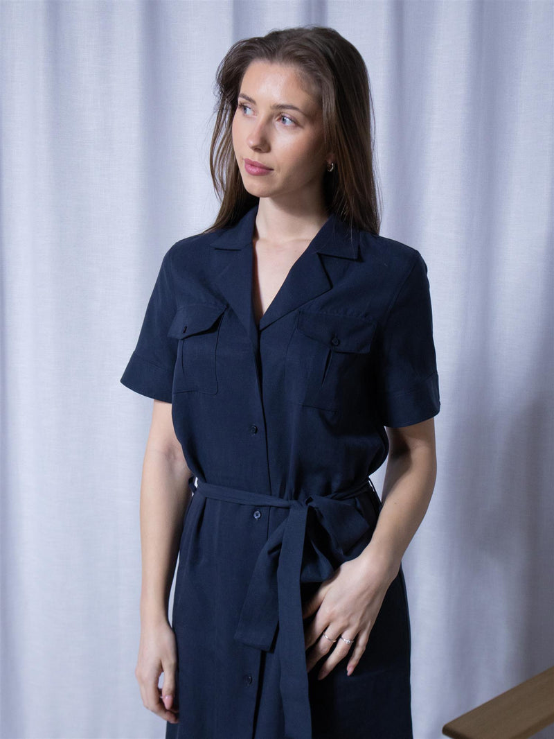 Gant Reg Pocket Dress Evening Blue