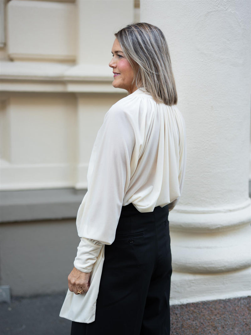 Ella&il Lill Velour Top White