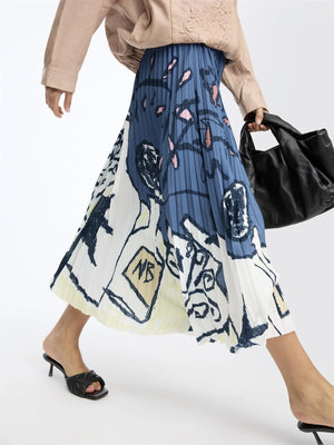 Munthe Charming Skirt Print Blue