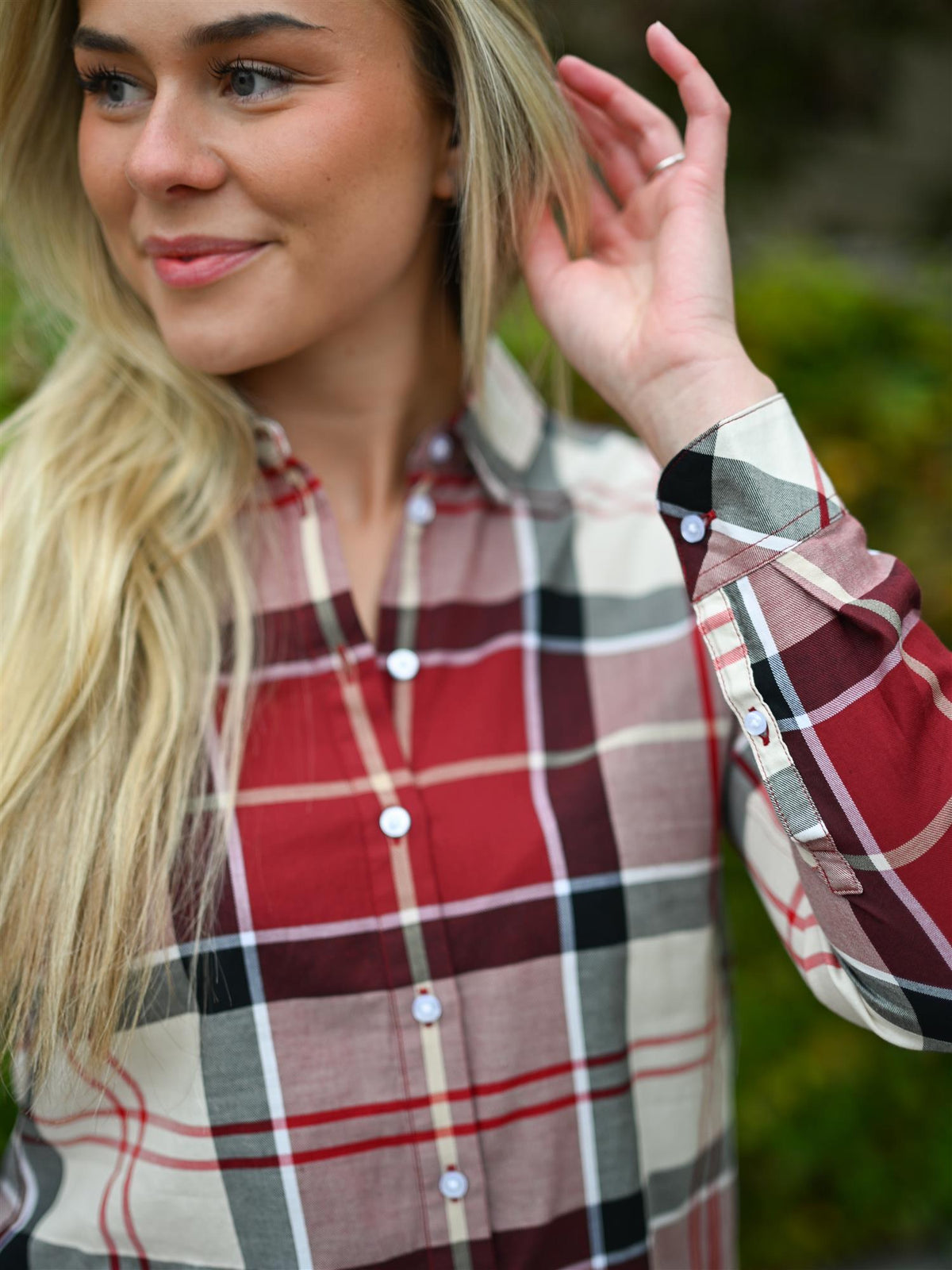 Bredon Shirt Lt Cardinal Tartan