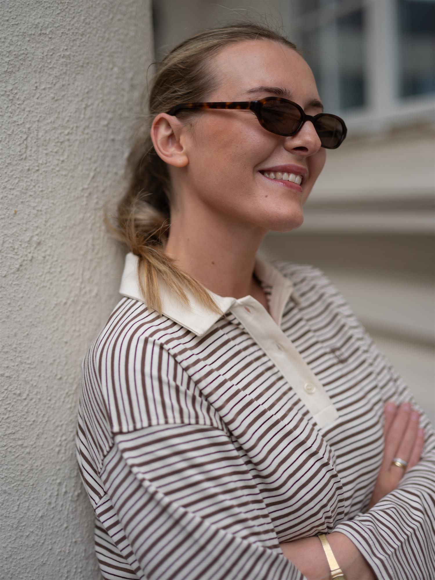 Camilla Pihl Elmer Polo Shirt Brown Stripe