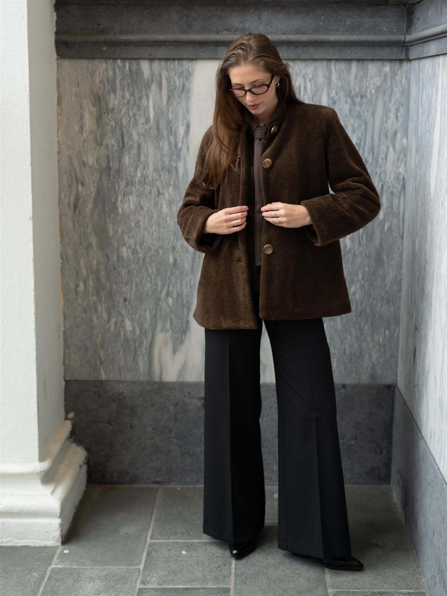 Helena Shearling Jacket Brown