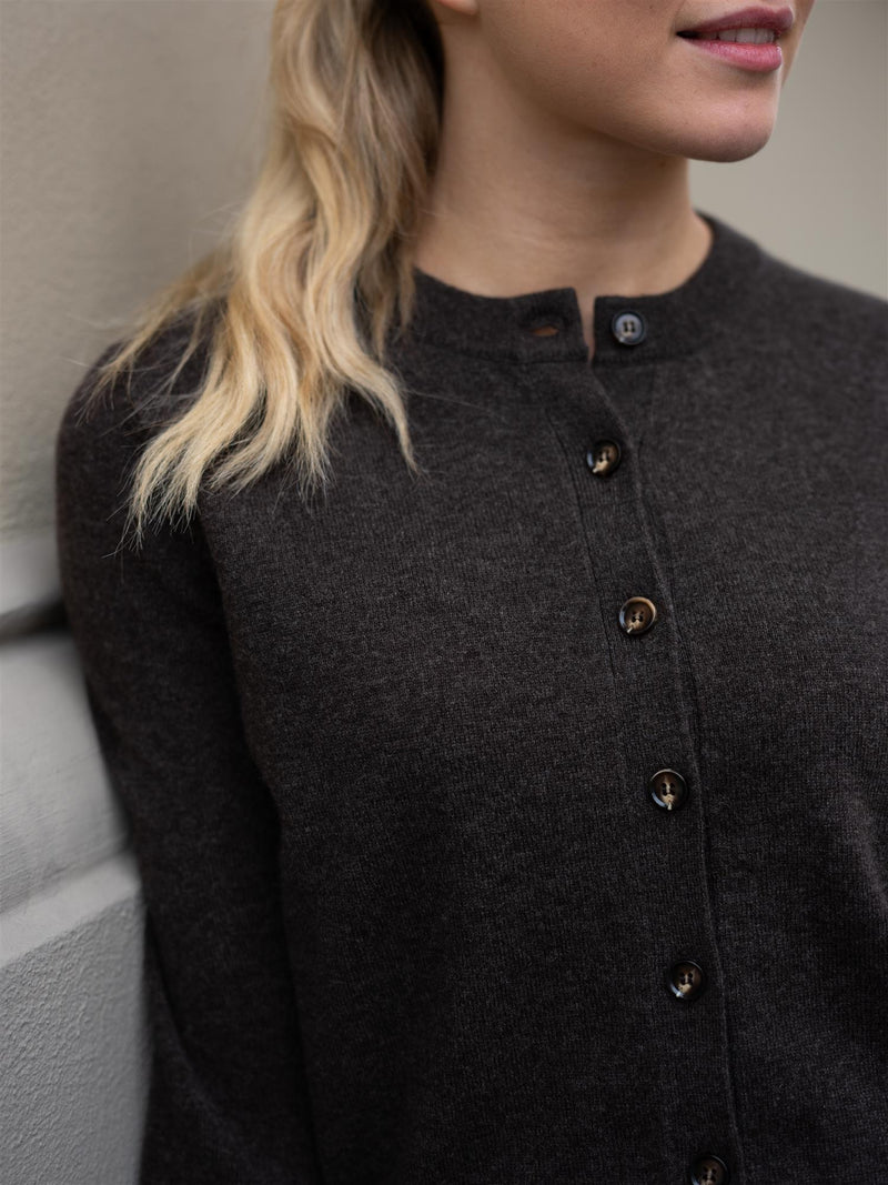 Christian Aks Diana Wool Cash Cardigan Espresso