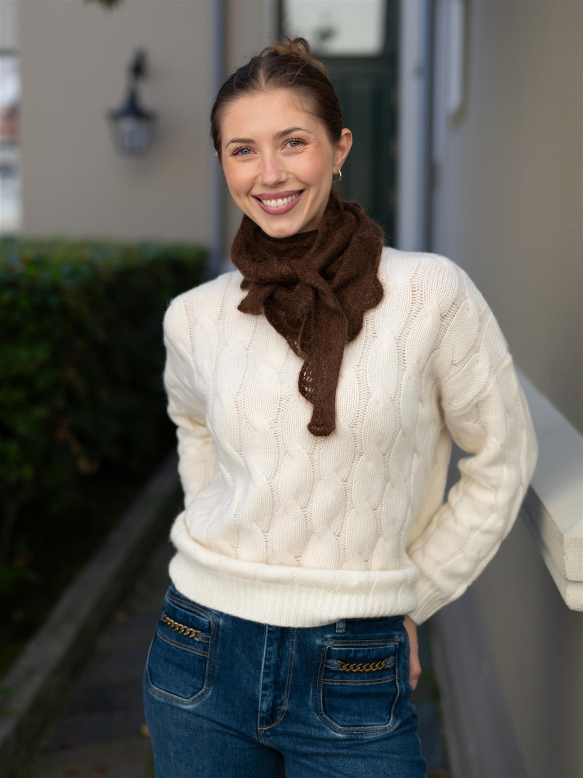 Opany Triangle Scarf Hot Fudge Brown