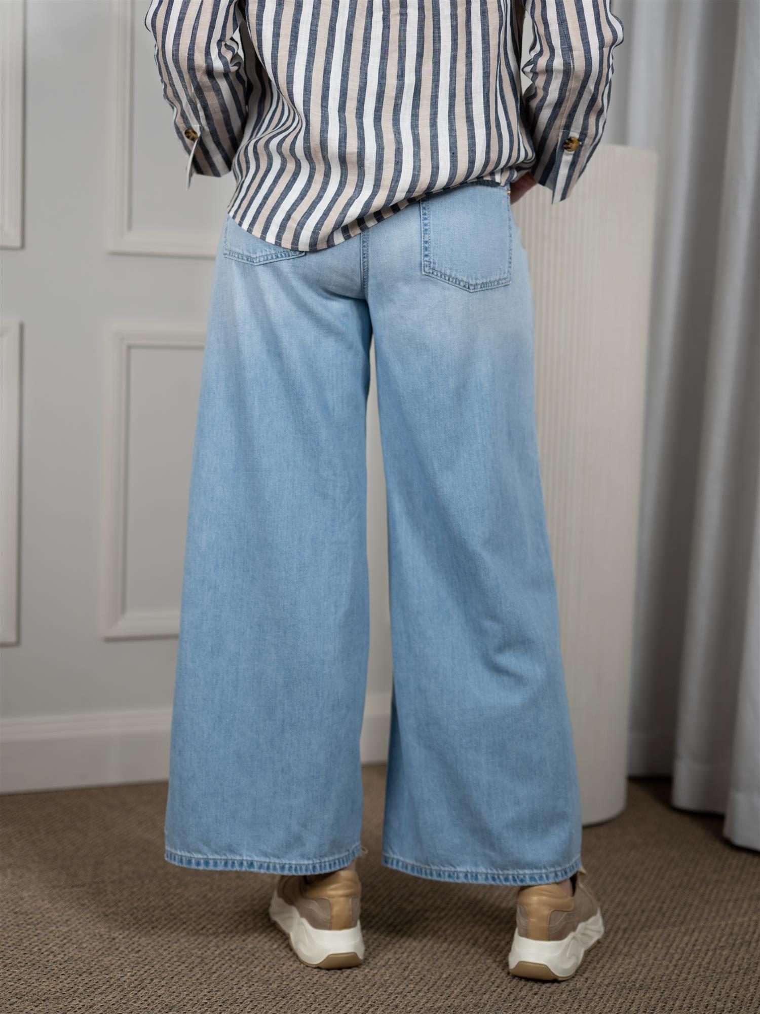 Cambio Palazzo Cropped Blue Mirage