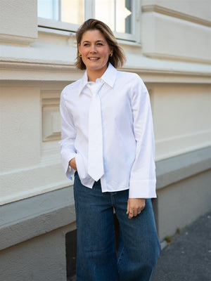 Mos Mosh Ayen Stripe Shirt White
