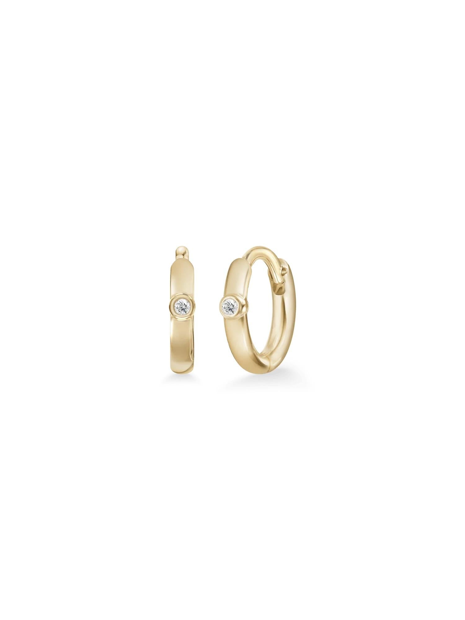 Julie Sandlau Purity Micro Hoops Top Wesselton Diamond