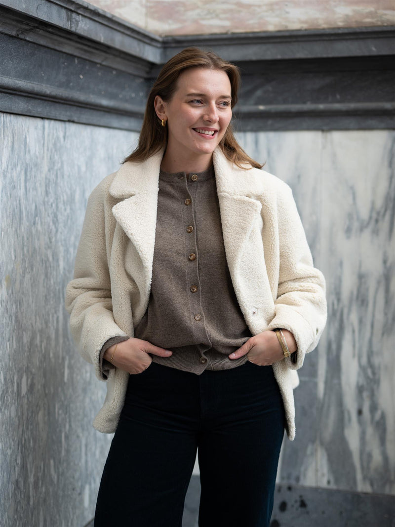Busnel Mei Shearling Jacket Ecru