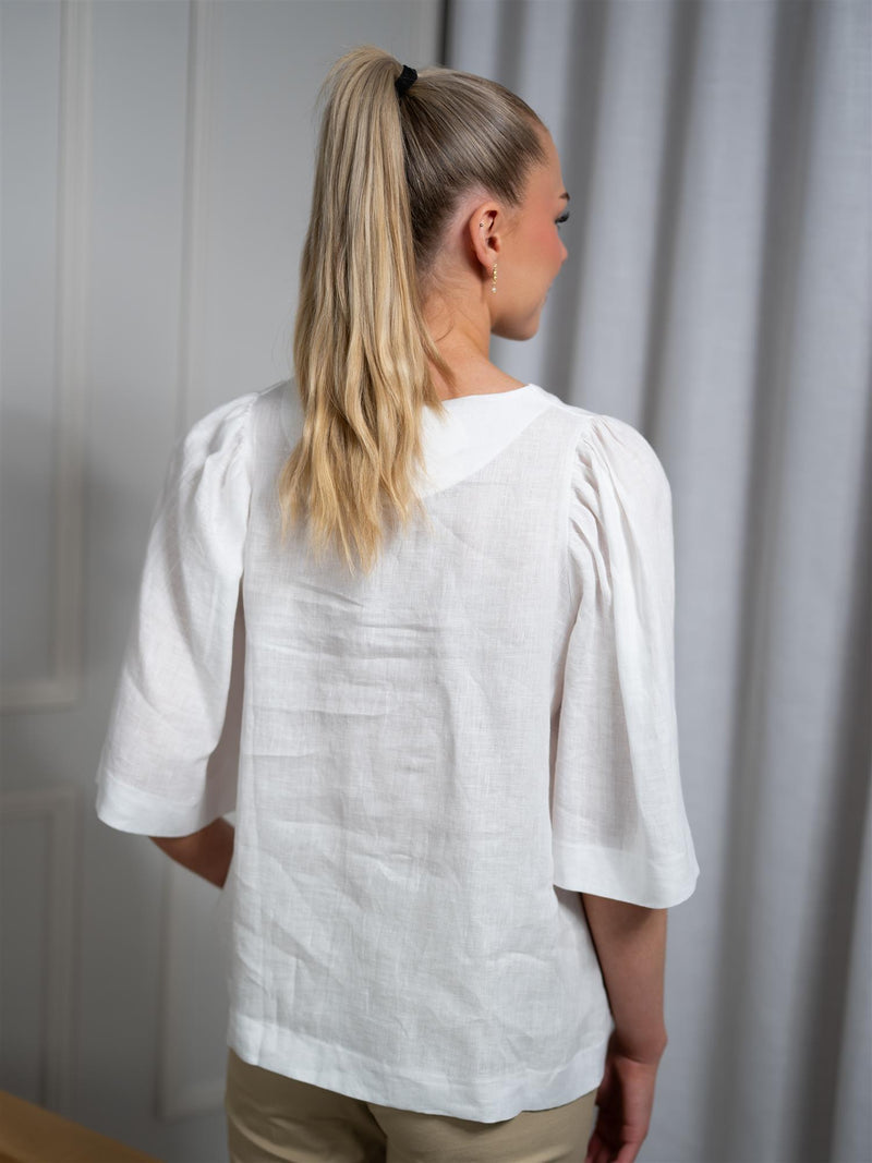Ella&il Ellie Linen Top White