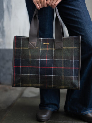 Barbour Turnberry Tartan Tote Bag Olive