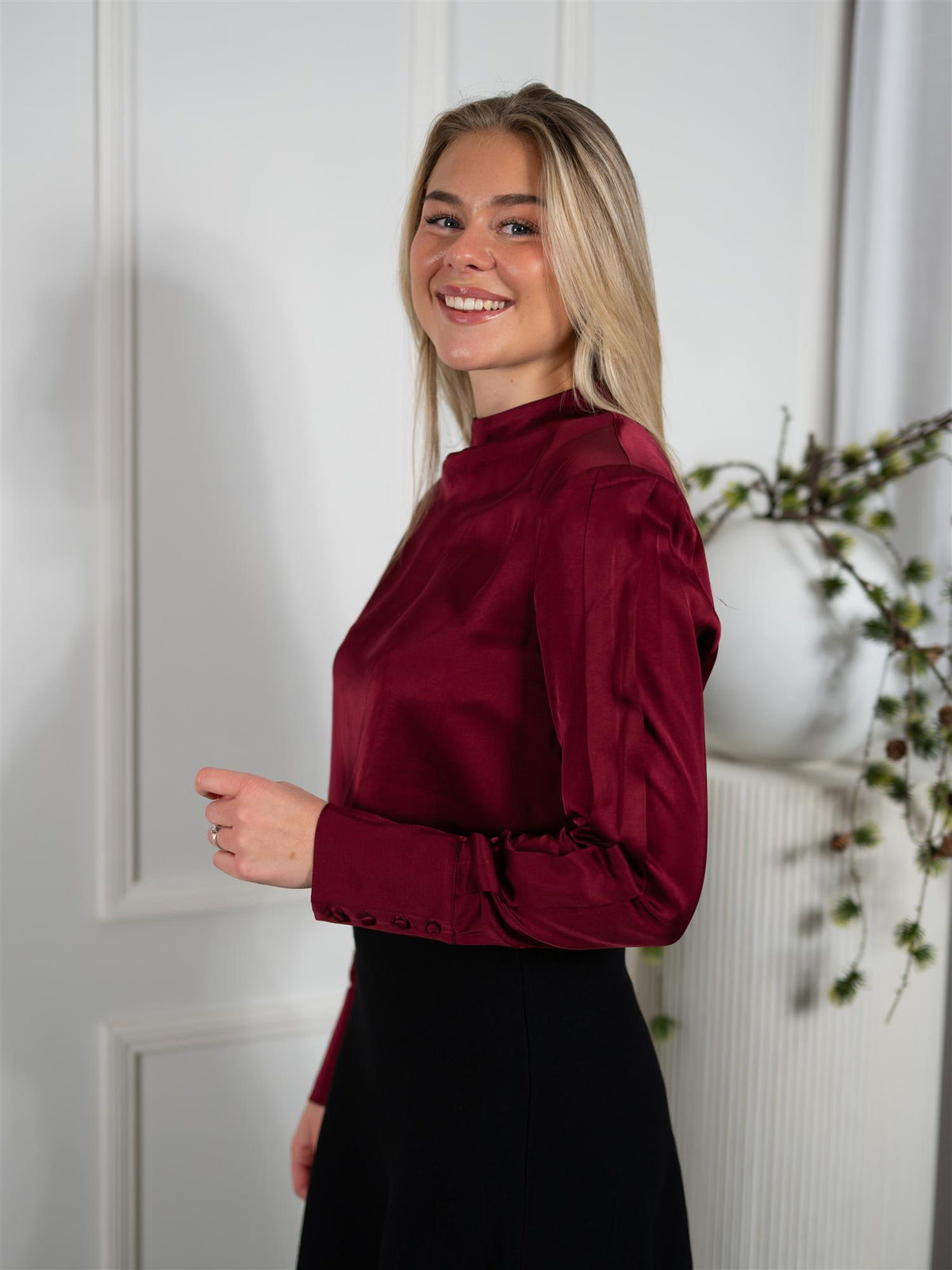Arlene Blouse Dark Red